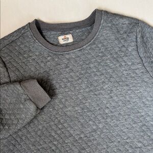 Marine Layer Corbet Quilted Crewneck Pullover Crew Sweatshirt Gray Men’s Size XL